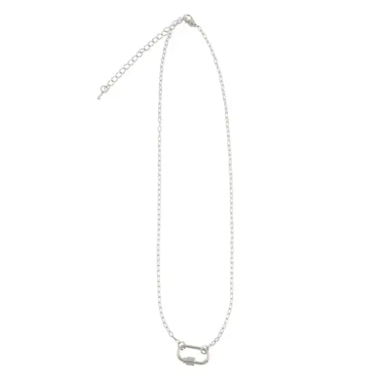 18" Rhodium Paperclip Necklace by Bead Landing&trade; {4}
