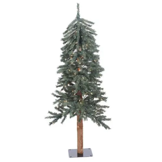 4ft. Pre-Lit Natural Bark Alpine Artificial Christmas Tree, Clear Dura-Lit&reg; Lights {1}