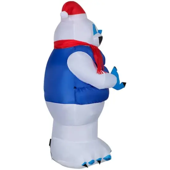 6.5ft. Airblown&reg; Inflatable Christmas Bumble in Blue Puffer Vest {4}