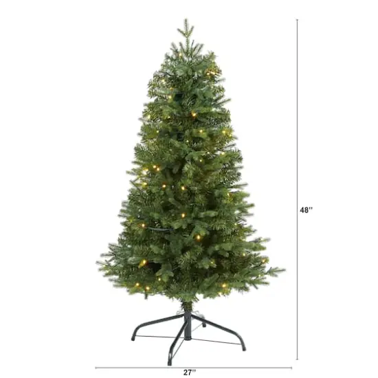 4ft. Pre-Lit Vermont Fir Artificial Christmas Tree with Clear LED Lights {3}