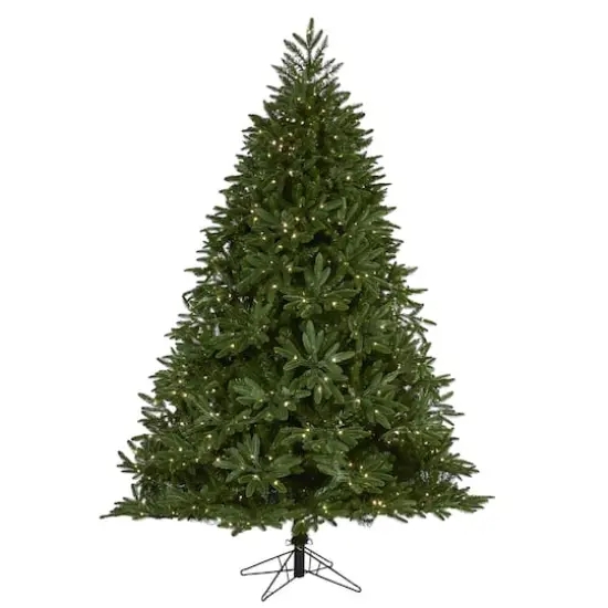 7ft. Pre-Lit Oregon Spruce Artificial Christmas Tree with Multifunction Warm White Microdot LED Lights with Instant Connect Technology {1}