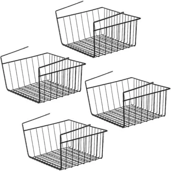 NEX&trade; Black Under Shelf Wire Baskets, 4ct. {1}