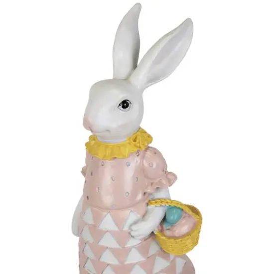 12" Girl Bunny with Easter Basket Outdoor Garden Statue {7}
