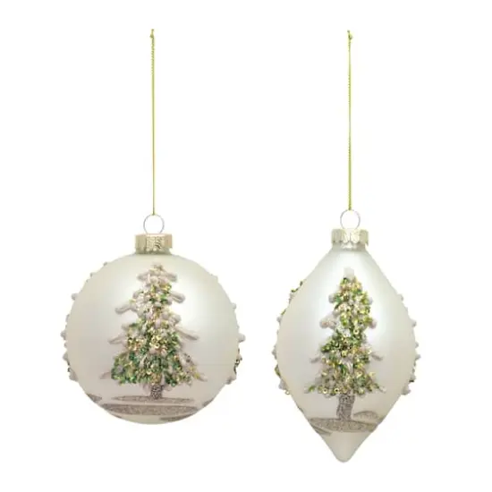 6ct. Christmas Tree Glass Ornaments {1}