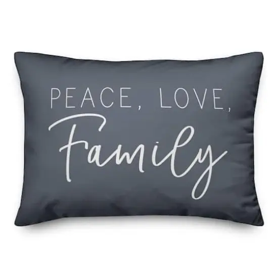20" x 14" Peace Love Family Versatile Throw Pillow Slate {1}