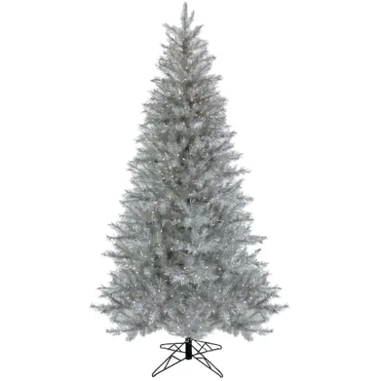 10ft. Pre-Lit Crystal Pine Hinged Artificial Christmas Tree, Color Changing LED Lights {1}