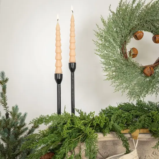 Hello Honey 10" Taupe Seasonal Silhouette Tree Shaped Taper Candles, 2ct. {3}