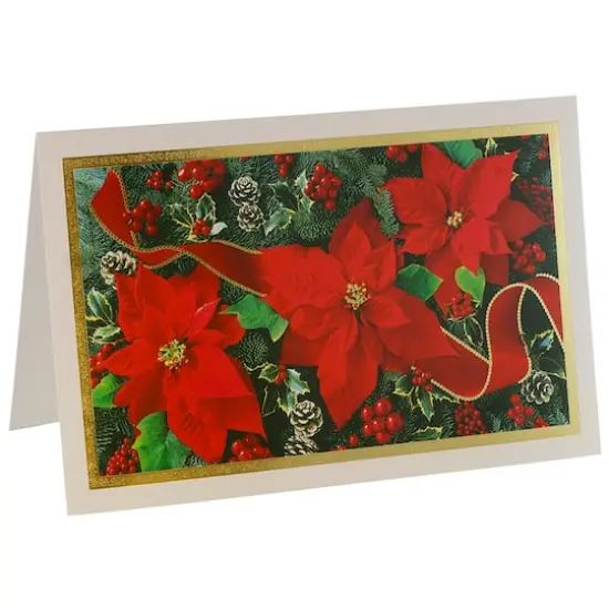 JAM Paper A8 Modern Poinsettia Christmas Cards & Envelopes, 10ct. {3}