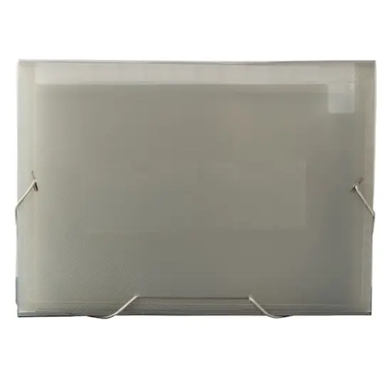 JAM Paper 9" x 13" Plastic Accordion Folder Smoke Grey {4}