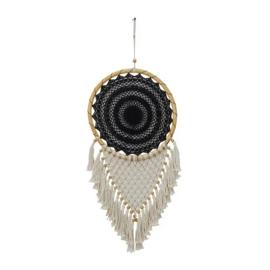 Black Cotton Bohemian Dreamcatcher Wall Decor 16" x 0" x 42" {6}