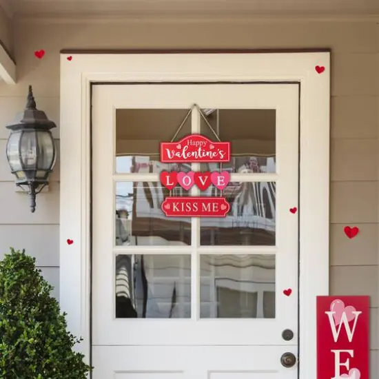 Glitzhome&reg; 13.5" Valentine's Wooden Love Door Hanger {7}