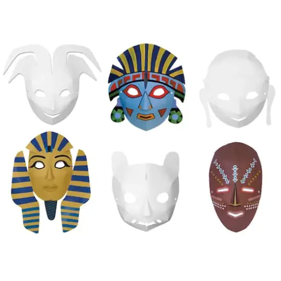 Creativity Street&reg; Multi-Cultural Die-Cut Paper Masks, 3 Packs of 24 {3}