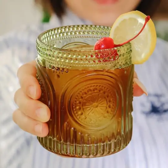 Kate Aspen&reg; 10oz. Retro Arch Floral Drinking Glasses, 6ct. Green {6}