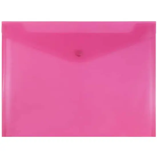 JAM Paper 9.75" x 13" Plastic Snap Closure Envelopes, 12ct. Fuchsia {1}