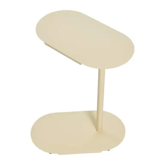 Hello Honey&reg; Modern Adjustable C-Shaped End Table Cream {6}