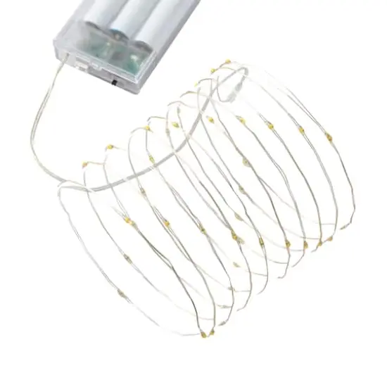 80ct. Warm White LED String Lights with Silver Wire by Ashland&reg; {4}