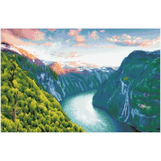 Diamond Dotz&reg; Intermediate Mighty River Pre-Framed Diamond Painting Kit {3}