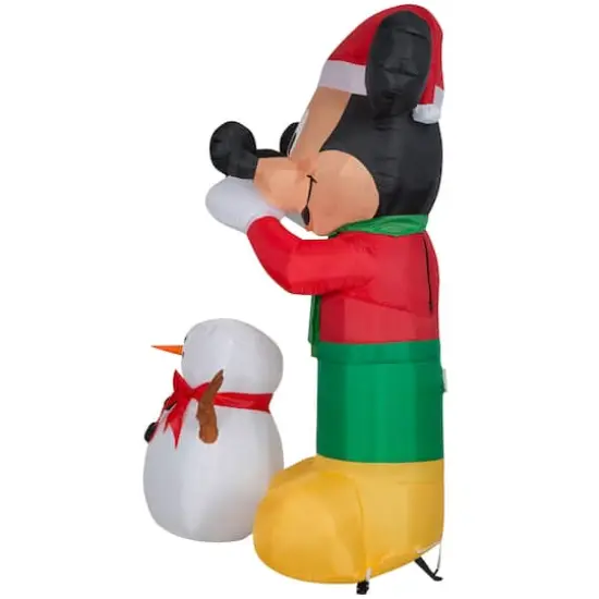 Airblown Disney Animated Mickey Putting Hat On Mickey Snowman {4}