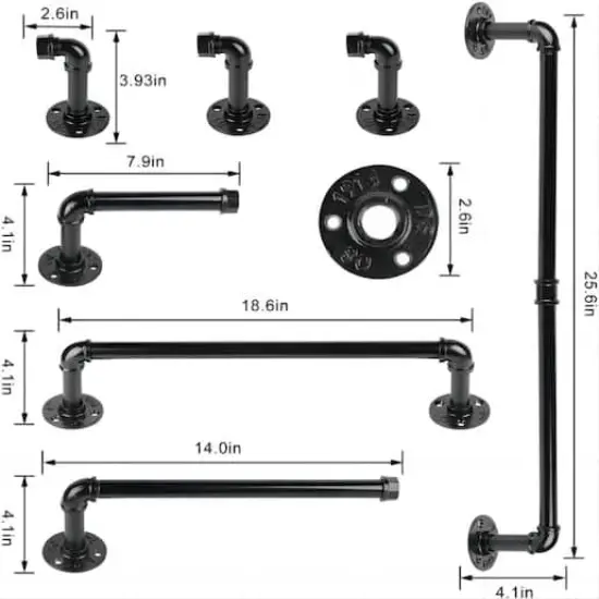 NEX&trade; 7-Piece Black Wall-Mounted Toilet Paper Roll Holder Set {3}