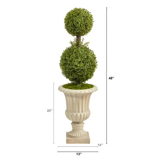 4ft. Double Boxwood Topiary Tree in Sand Finished Urn {3}
