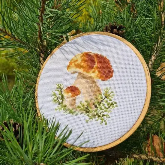 Alisa White Mushrooms Cross Stitch Kit {8}