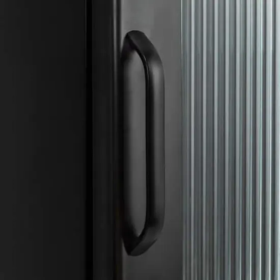 Hello Honey&reg; Metal Cabinet with Glass Door Matte Black {5}