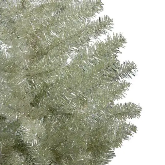 9ft. Unlit Metallic Platinum Artificial Tinsel Christmas Tree {4}