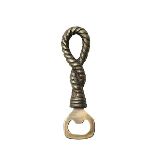 Hello Honey&reg; 5.75" Gold Nautical Rope Antique Bottle Opener {1}