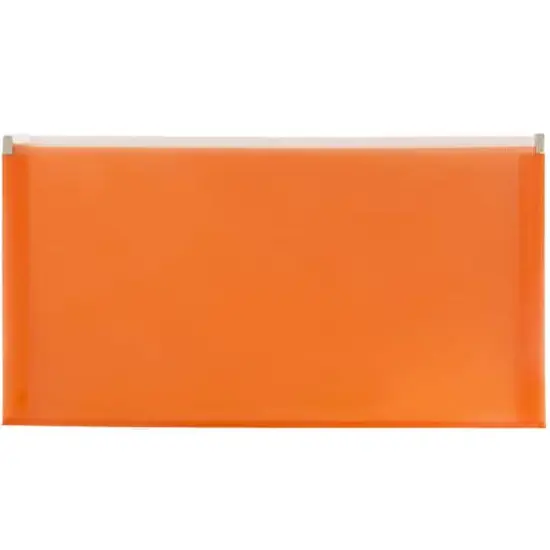 JAM Paper 5" x 10" Plastic Zip Closure Envelopes, 12ct. Orange {1}