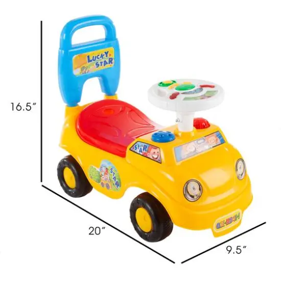 Toy Time Yellow Ride-On Activity Car {7}