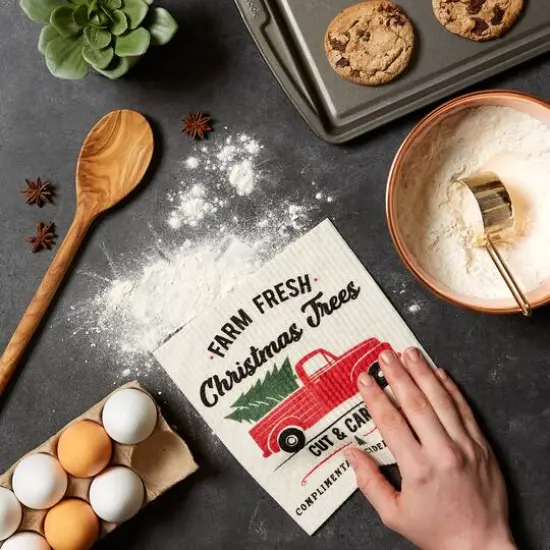 DII&reg; Christmas Truck Swedish Dishcloth Set, 3ct. {9}