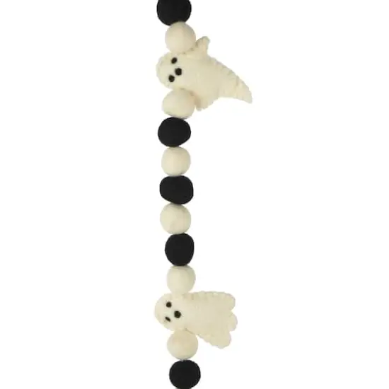 6ft. Black & White Felt Ghost & Pom Pom Garland by Ashland&reg; {3}