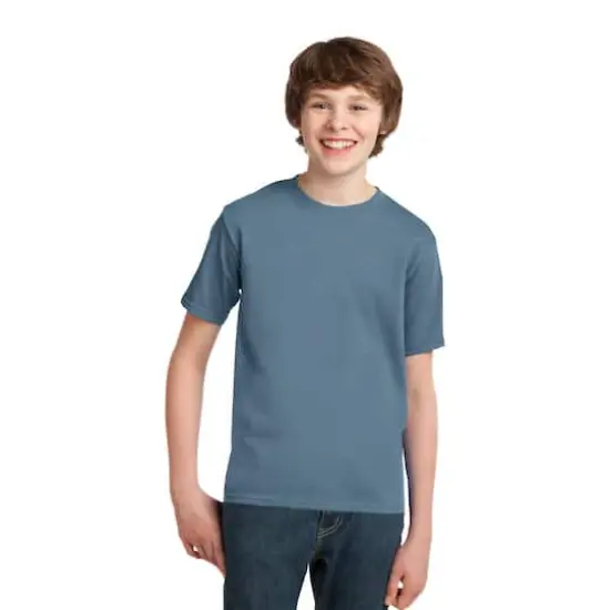 Port & Company&reg; Stonewashed Youth Essential T-Shirt Stonewashed Blue {4}