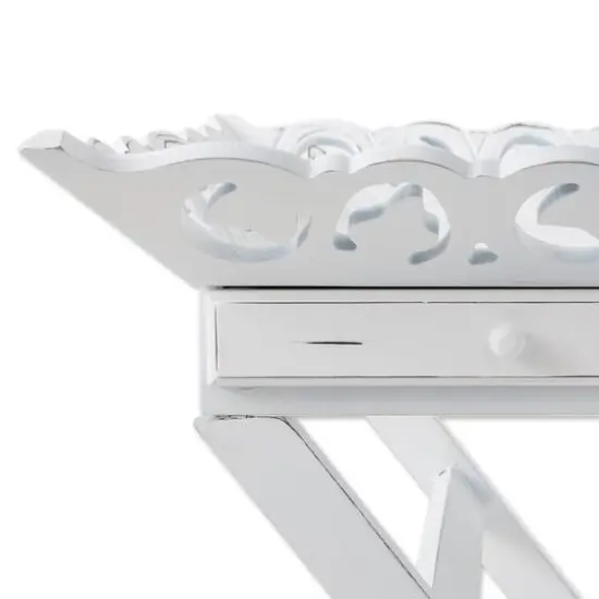 27" White Elegant Tray Stand {5}