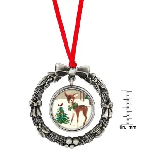 JFK Half Dollar Wreath Ornament With Colorized Reindeer Coin {5}