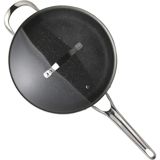 The Rock&reg; by Starfrit 11" Saut&eacute; Pan with Glass Lid & Stainless Steel Handles {6}