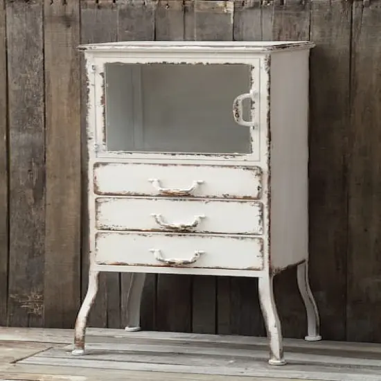 Hello Honey&reg; Antique White Rustic Farmhouse Storage Cabinet {4}