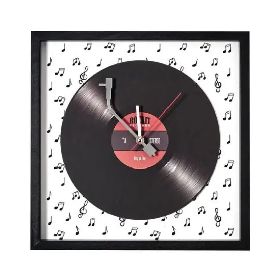 American Art Decor Framed Vinyl 15.75" x 15.75" Wall Clock  {8}