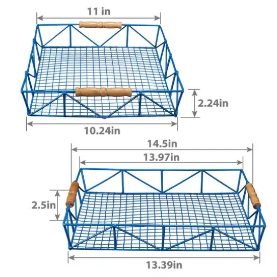 2.5" Blue Wire Tray with Carrying Handles {7}