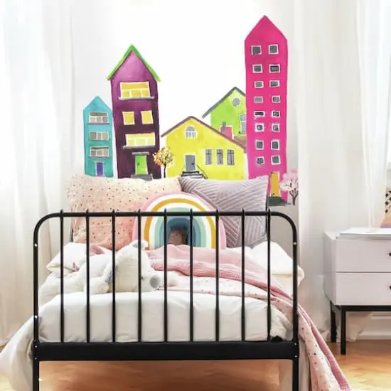 RoomMates Watercolor Village Peel & Stick Wall Decals {6}