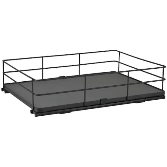 Organize It All Large Matte Black Slide Out Shelf Organizer {1}