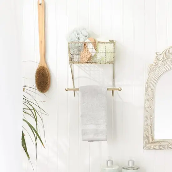 DII&reg; Small Farmhouse Towel Rack Gold {6}