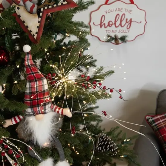 20" LED Lighted Firework Silver Branch Christmas Decoration Silver with Warm White Lights {4}