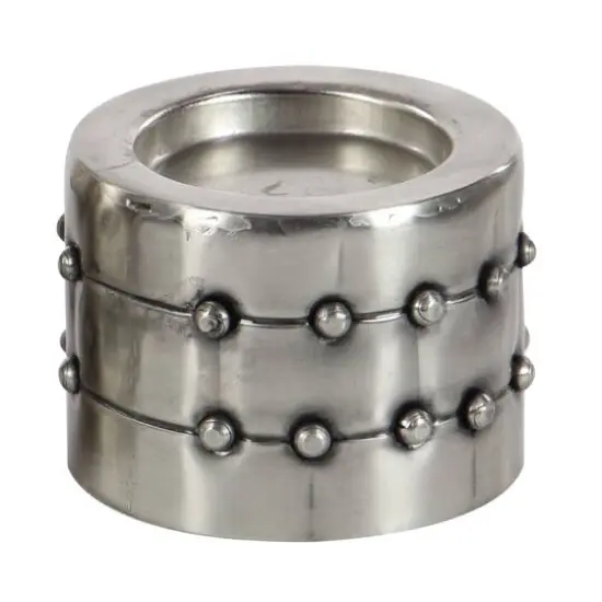 Silver Metal Industrial Candle Holder Set {5}