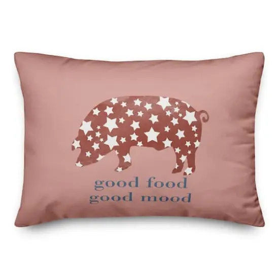 Good Mood Good Food Throw Pillow {1}