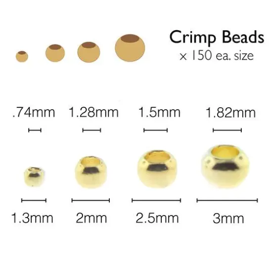 The Beadsmith&reg; Assorted Gold Plated Crimp Beads, 600ct. {5}