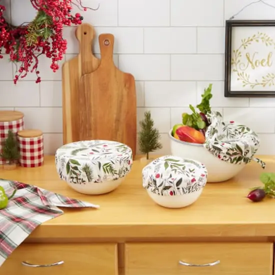 DII&reg; Holiday Sprigs Print Dish Cover Set, 3ct. {6}