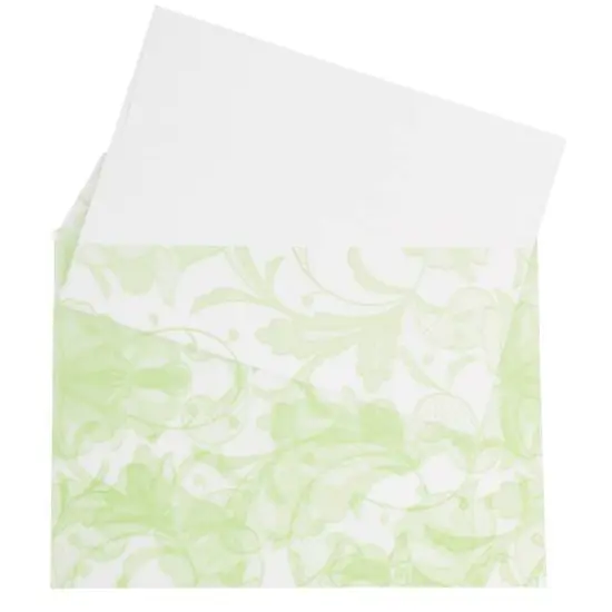 JAM Paper 5.063" x 7.188" Cello Sleeves with Self Adhesive Closures, 100ct. Green Lace {6}