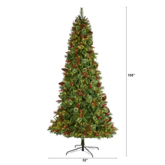 9ft. Pre-Lit Norway Mixed Pine Artificial Christmas Tree, Clear LED Lights {8}