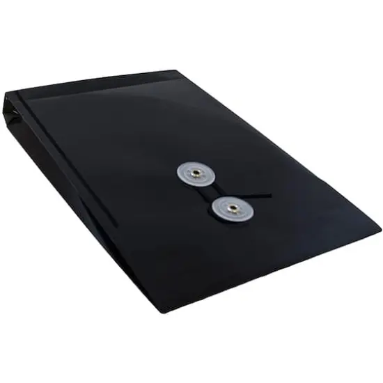 JAM Paper 6.25" x 9.25" Button & String Tie Closure Plastic Envelopes, 12ct. Black {6}
